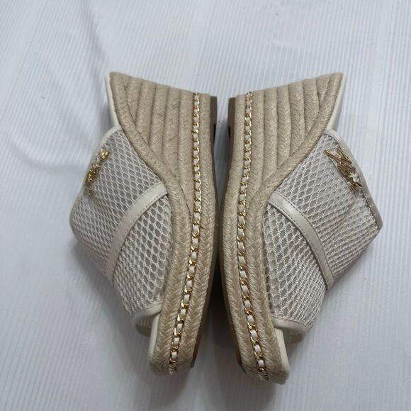 Karl Lagerfeld Paris Corissa Slip On Espadrille Wedge Sandals Heels Sz 8.5 8 1/2 - Picture 9 of 10